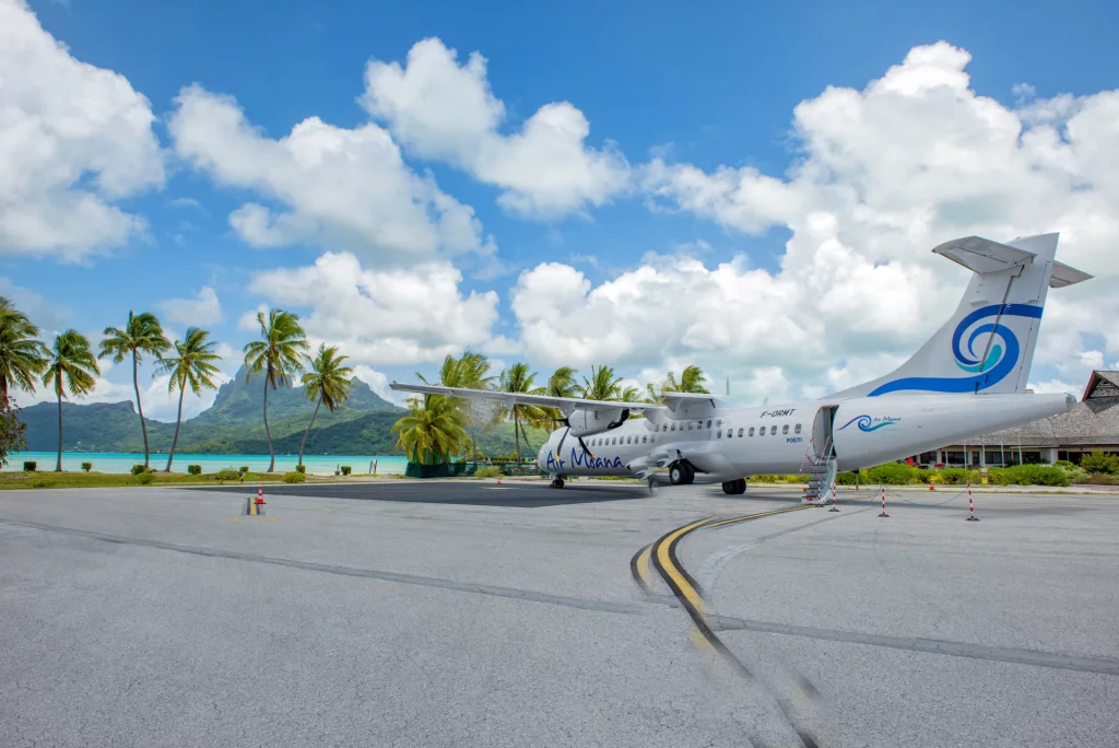 L’ATR 72-600 Poeiti d’Air Moana (NM) à l’escale de Bora Bora (BOB). Photothèque Air Moana